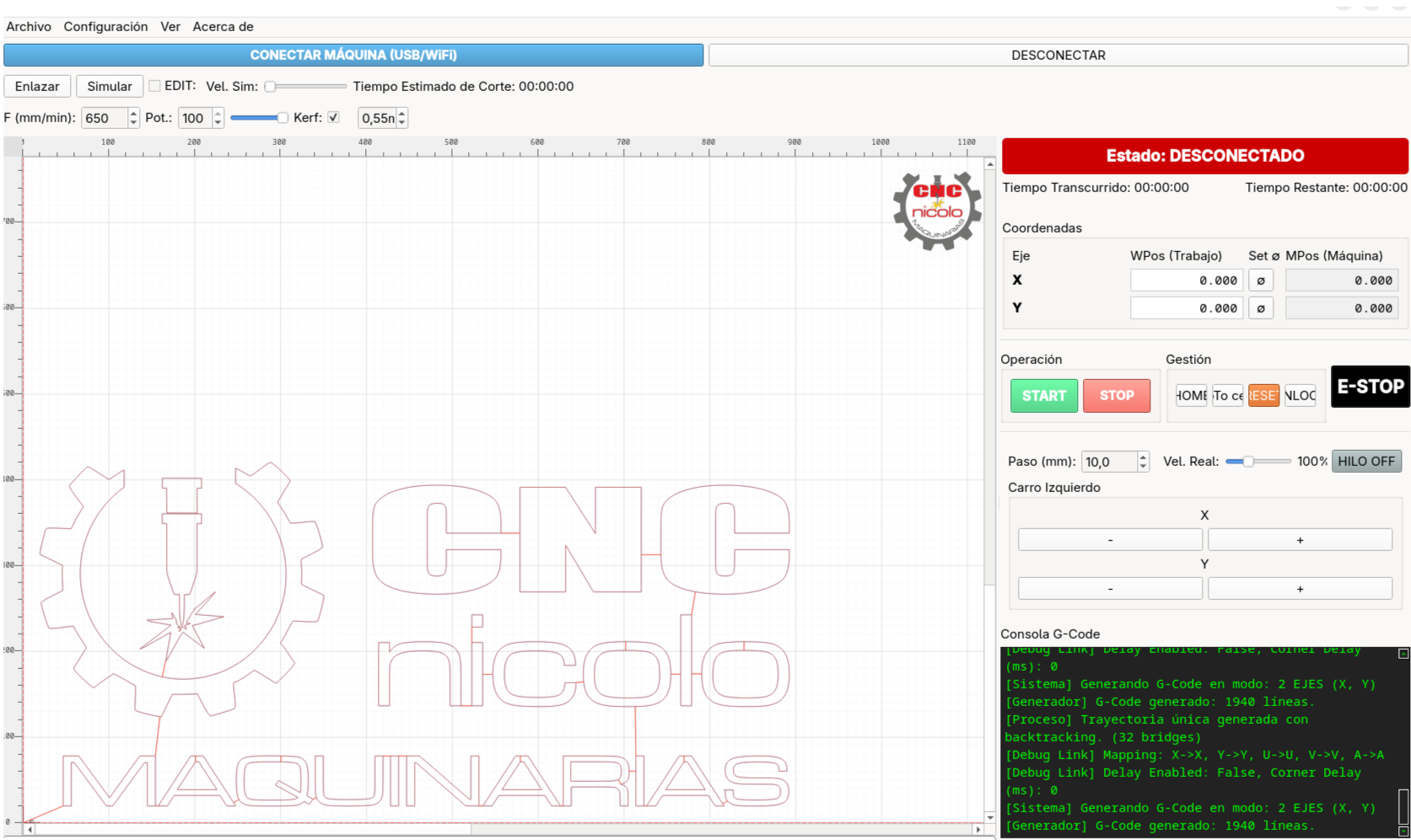Software CNC Cortadora de Hilo Caliente